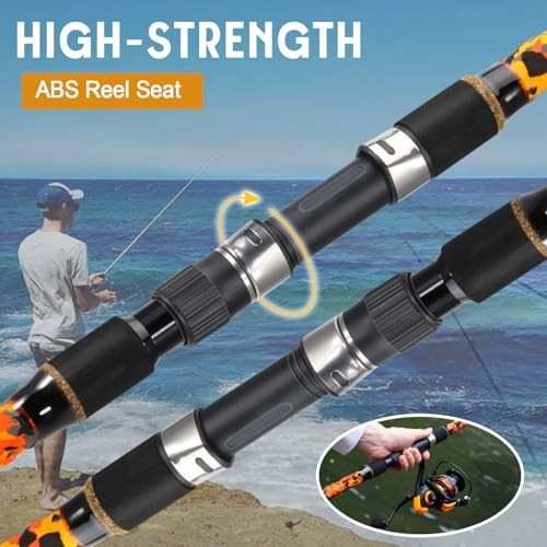 Carbon Travel Surf Spinning Fishing Rod – 3 Piece M/MH, 9’/10’/11’/12′ – Lightwe