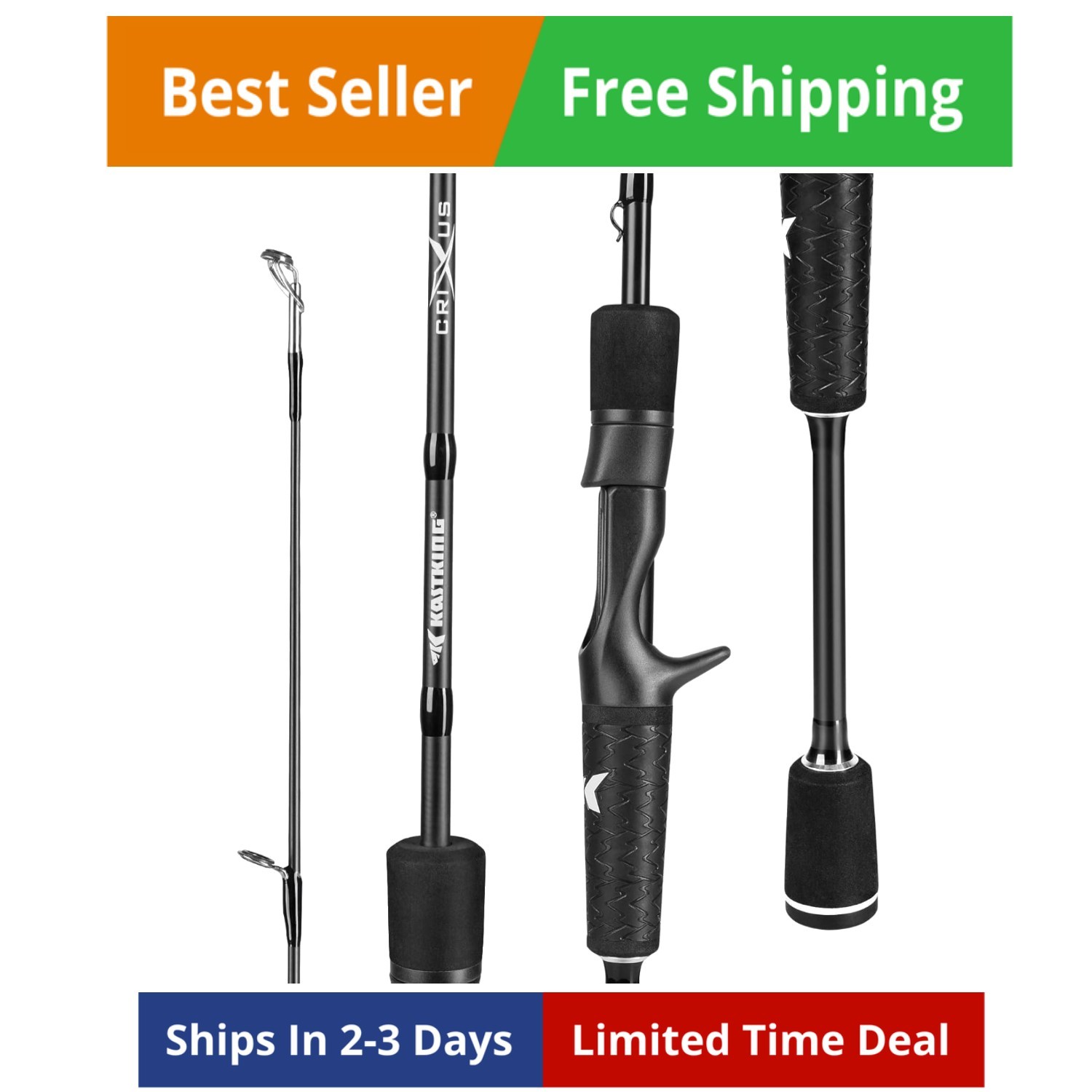Crixus Fishing Rods,IM6 Graphite Spinning Rod & Casting Rod W/Zirconium Oxide…