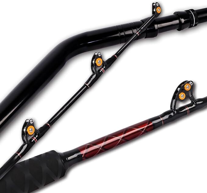 Saltwater Trolling Rod Offshore Big Game Boat Fishing Pole w Roller Guides Heavy