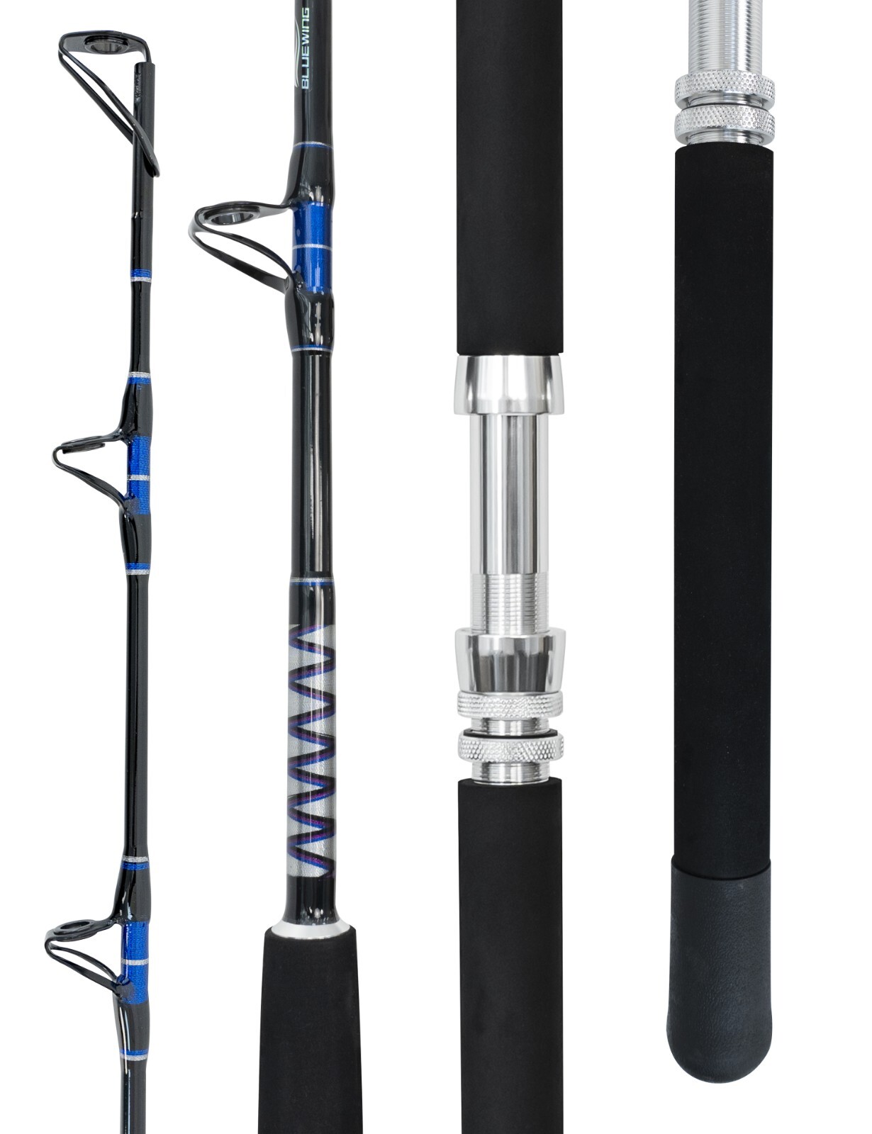 BLUEWING 6’0” Bluewater Trolling Fishing Rod 1pc Fiberglass Rod Moderate Fast
