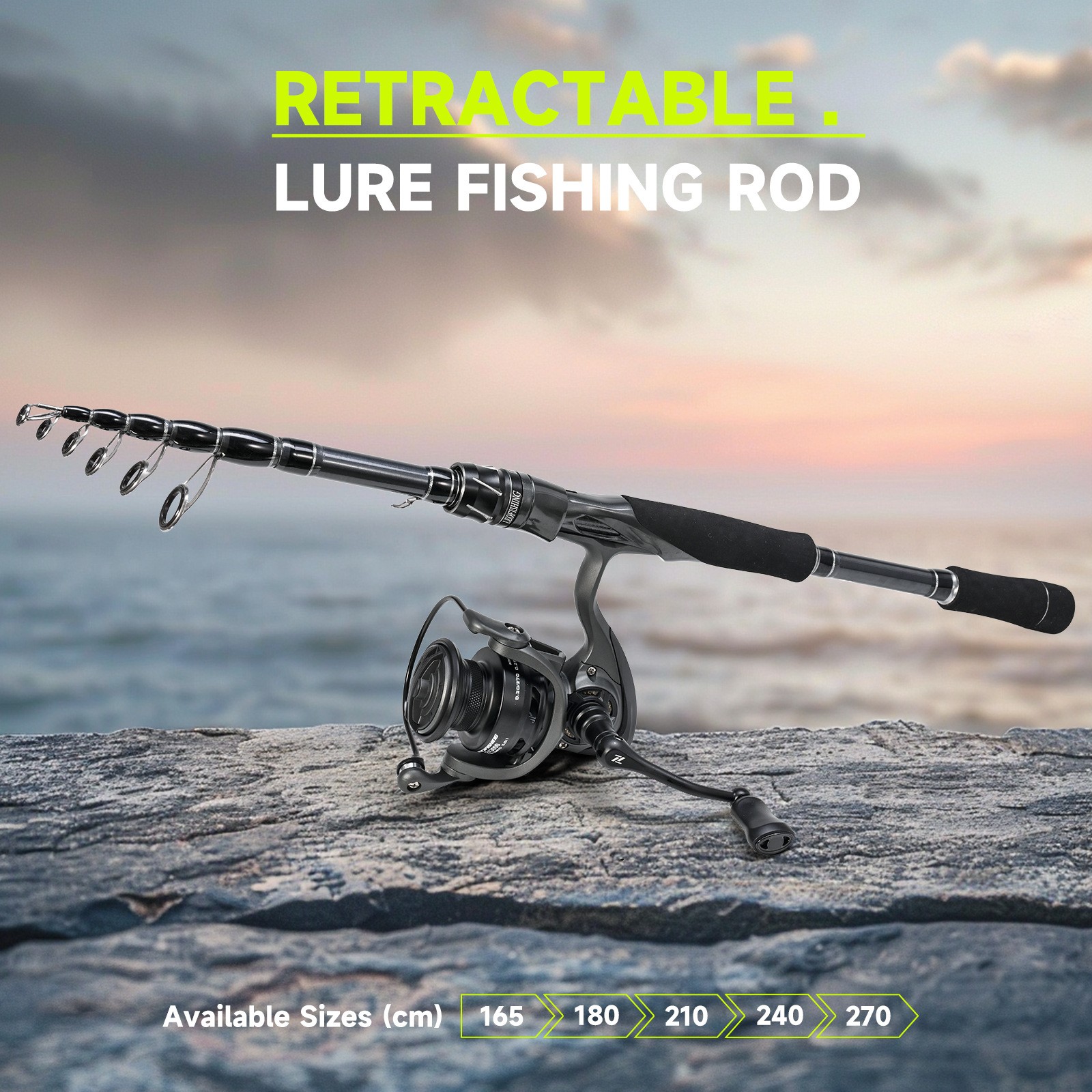 Ultra-Light Fishing Rod Carbon Fiber Spinning Casting Pole Handle Telescopic