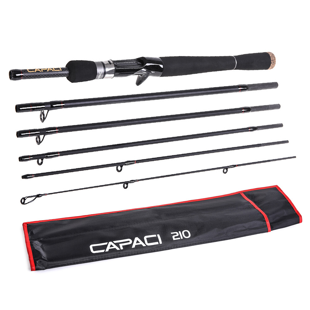 2.1m / 2.4m 6 Sections Carbon Casting Fishing Rod Lure Fishing Rod R1E7
