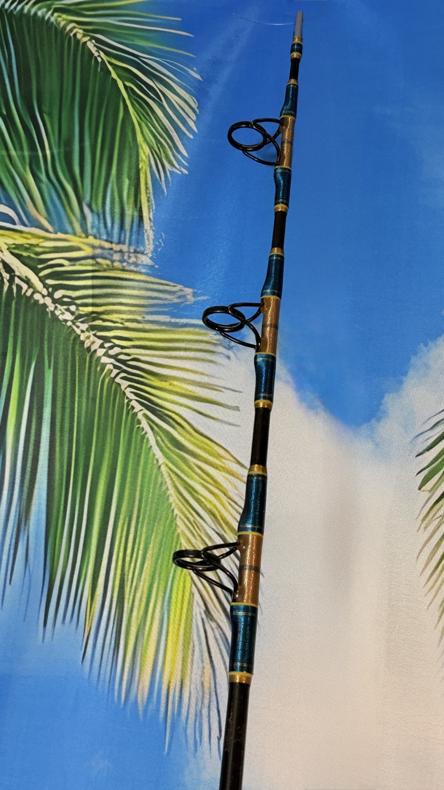 Calstar BT6465H Custom Conventional By Longfin 30-80lb Saltwater Rod Blue Gold