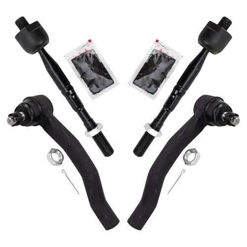 Inner and Outer Driver and Passenger Side Tie Rod Set 4 Piece for PSA36593