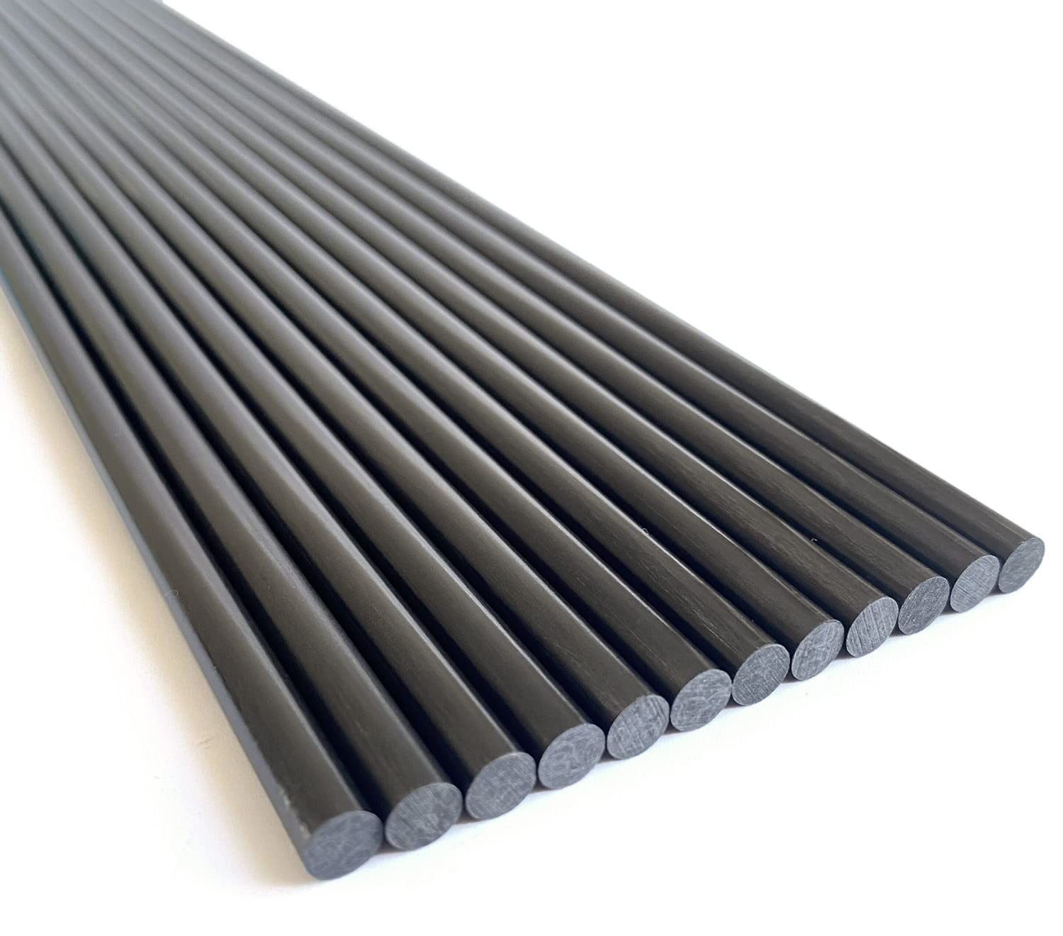 12pcs 5mm Carbon Fiber Rods 420mm Length Solid Tubes for DIY Projects, Lightweig