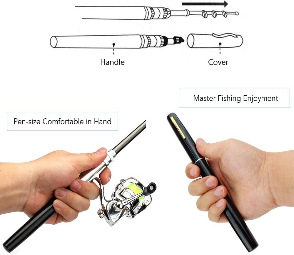 Compact 39-Inch Fishing Pole with Comfortable EVA Handle & Smooth Spinning Reel