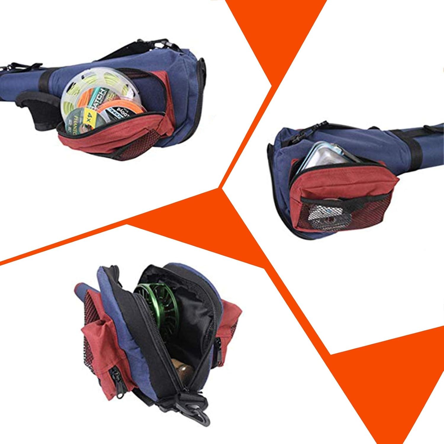 M MAXIMUMCATCH Maxcatch Fly Fishing Rod Case with Reel Pouch, Complete blue