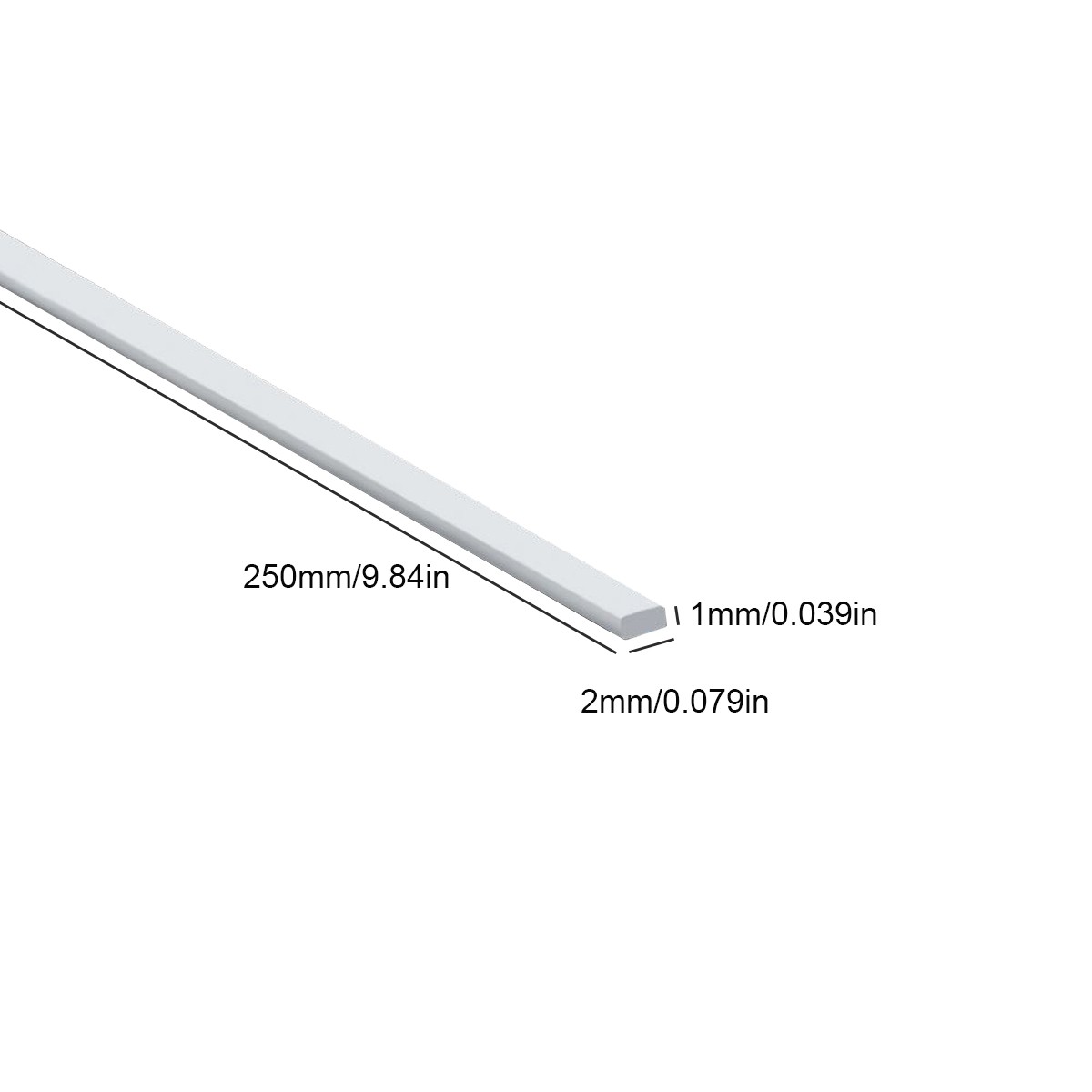 250mm ABS Flat Bar Rods Solids Plastic Sheet Strip – DIY Toys, Model Making ﻿