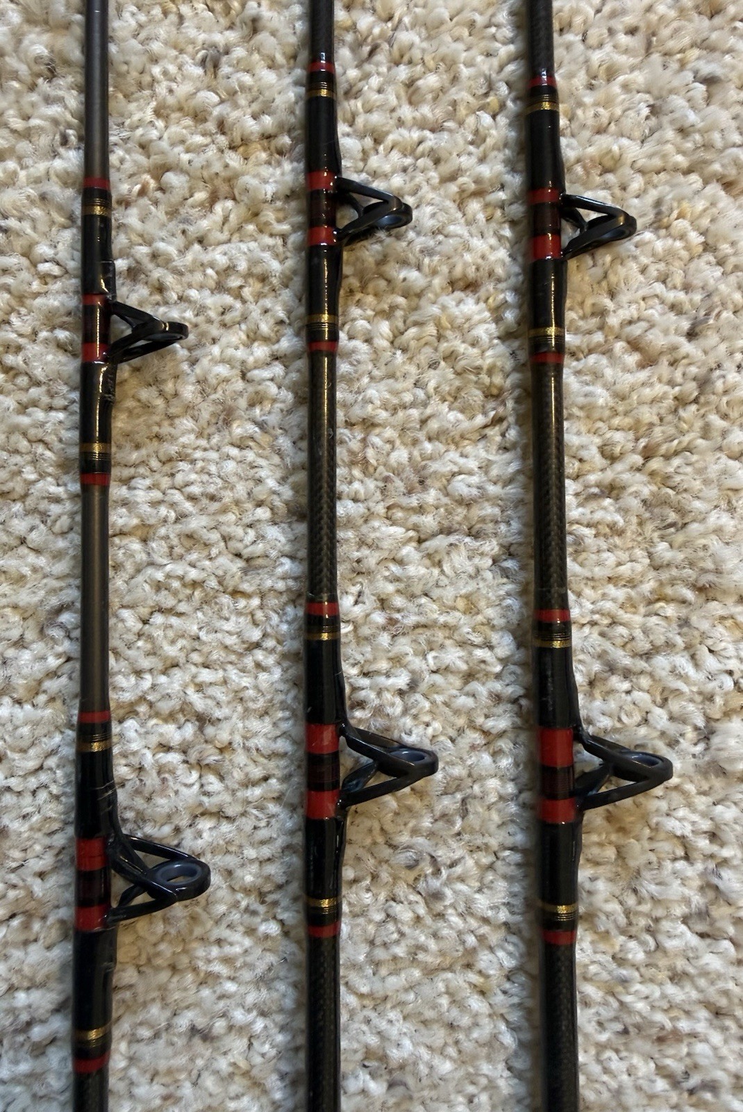 Lot of (3) Kunnan HOT RAIL Conventional Saltwater Fishing Rods, “NICE”… L@@K!!!