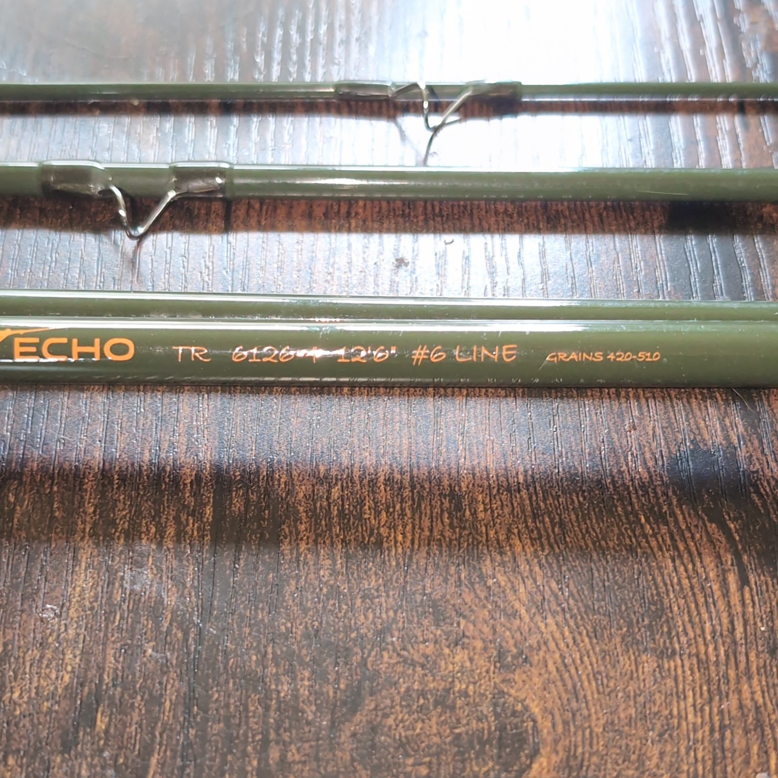 ECHO TR 6126 12’6″ 6wt 4pc Graphite Fast Action Fly Rod Green Cork