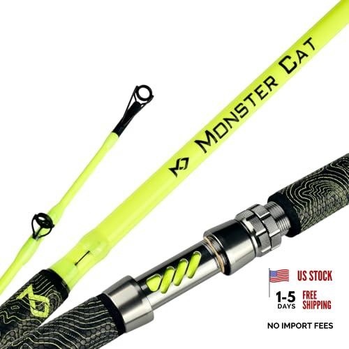 Monster Catfish Fishing Rod – 1 Piece 7′ Glow with Black Light – Catfishing
