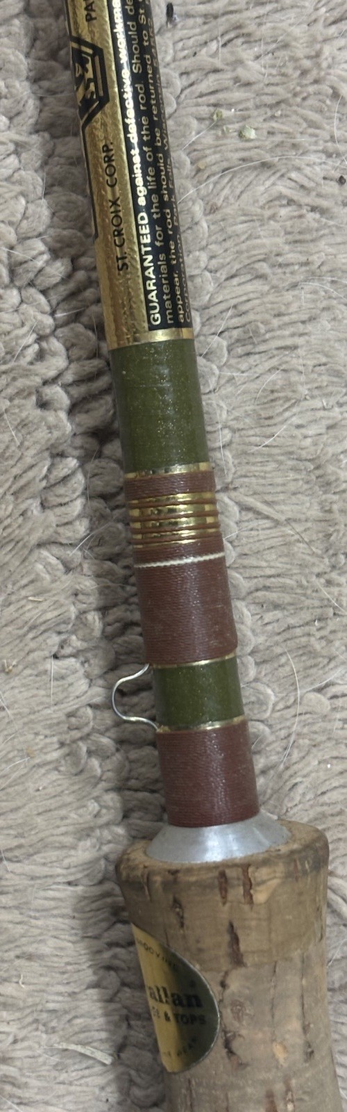 Vintage St Croix 9000 8 Ft 8 Wt Fiberglass Fly Rod Park Falls Wisconsin