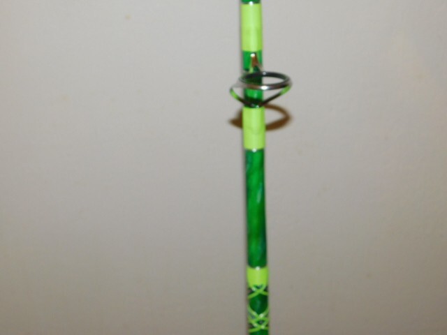 CUSTOM SPINNING ROD GREEN LIME SPARKLE MARBLE 20-40 LB 7′ NEW