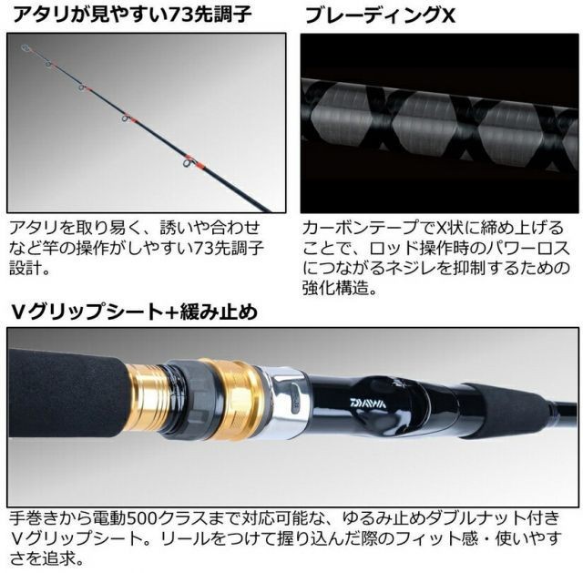 Daiwa Seapower 73 Boat Rod 50-300g Slim Grip Used Fishing Gear