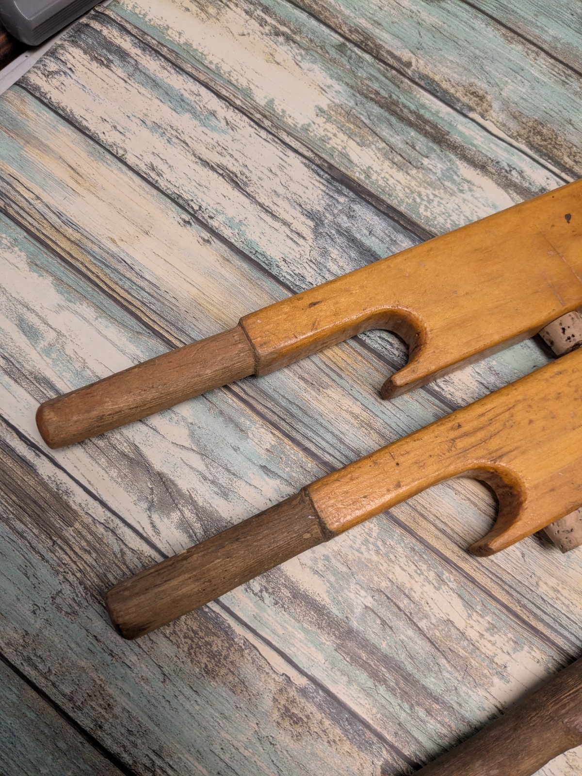 Handmade Ice Fishing Poles Lot of 4 Homemade Vintage Wooden