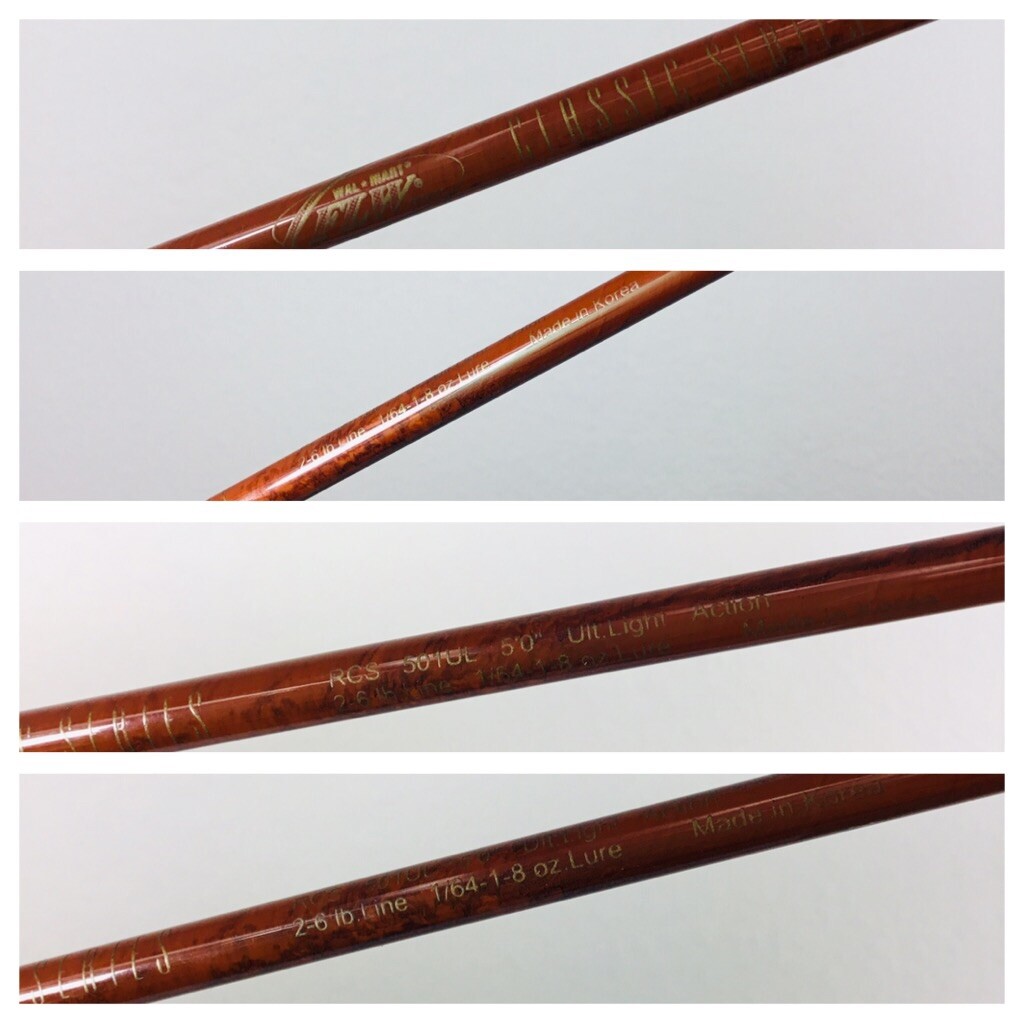 RARE 1 Walmart FLW Classic Series RCS 501UL Ult Light 5′ castin rod Needs 2 eyes