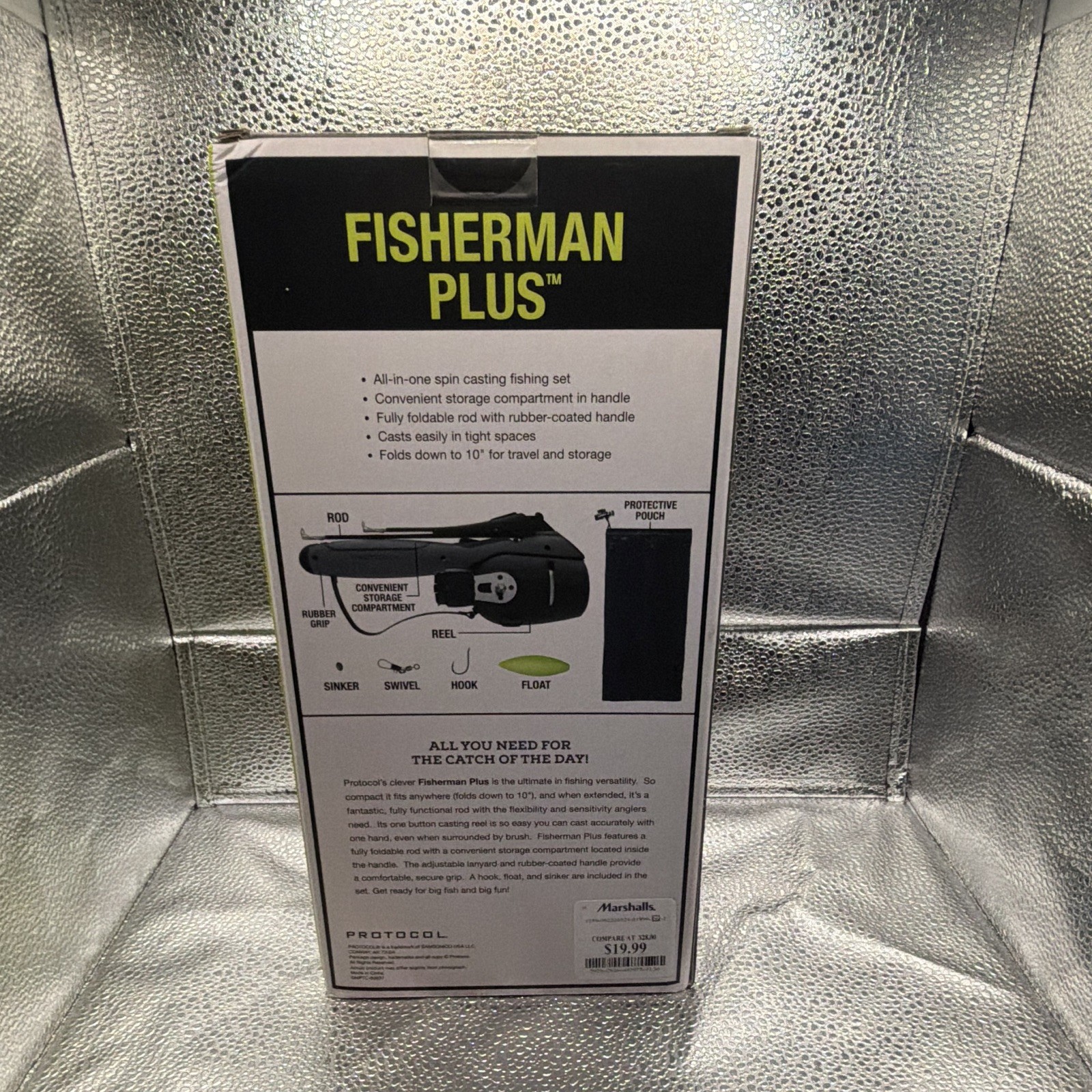 Protocol Fisherman Plus Compact Folding Collapsible All-in-One Spin Casting Kit