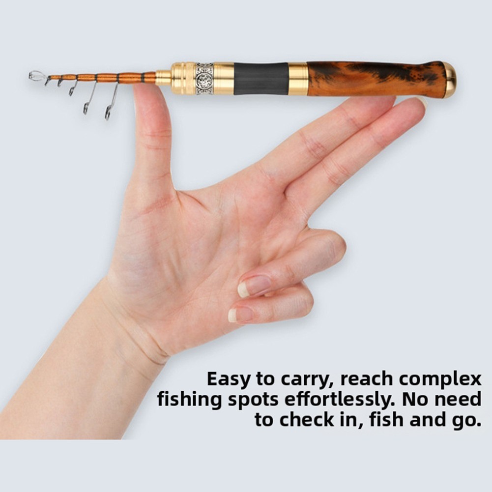 Fishing Rod Carbon Fiber With Solid Wood Handle And Titanium Tip 1 5 1 68 1 8M