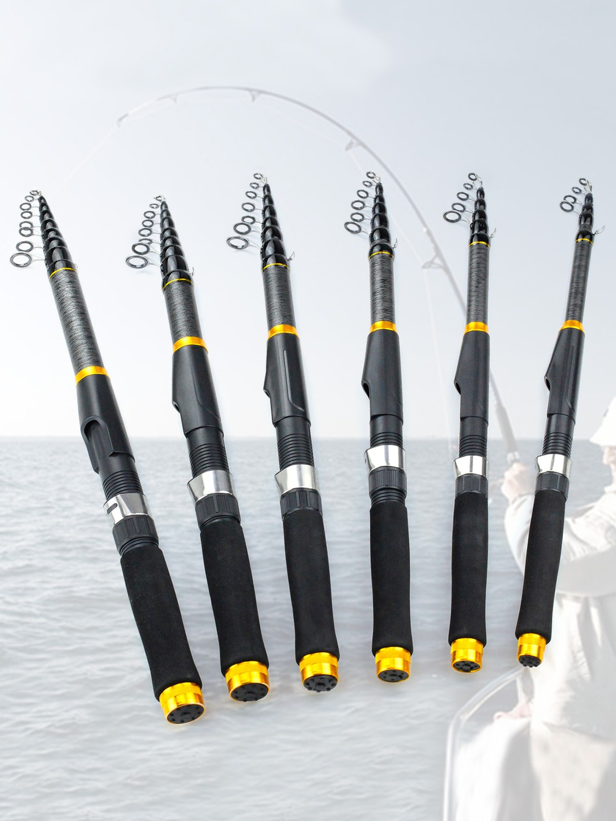 Heavy Duty Telescopic Fishing Rod Pole Sea Saltwater Freshwater 1.8m-3.6m
