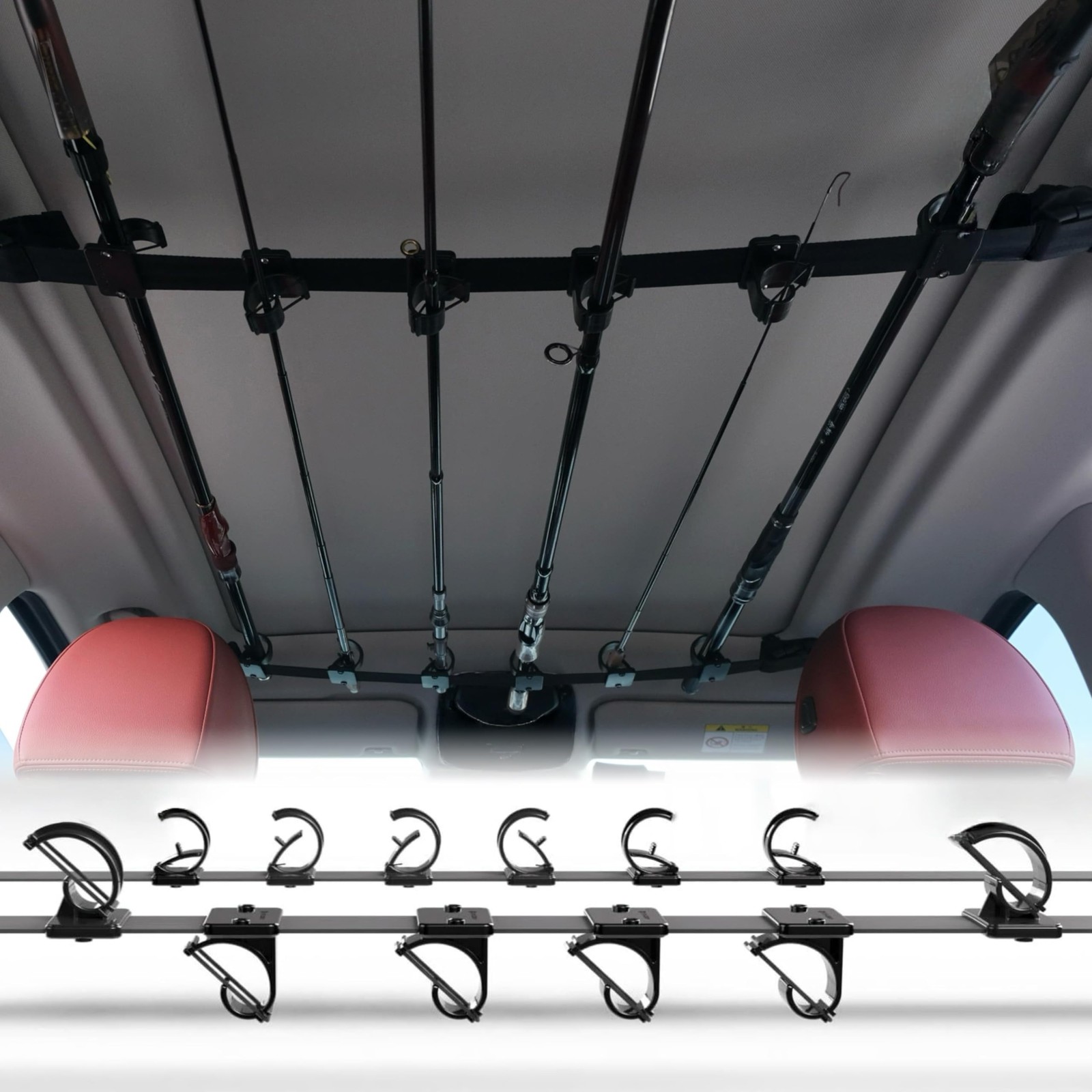 Fishing Rod Racks for Car, Quick-Clip System Pole Vertical