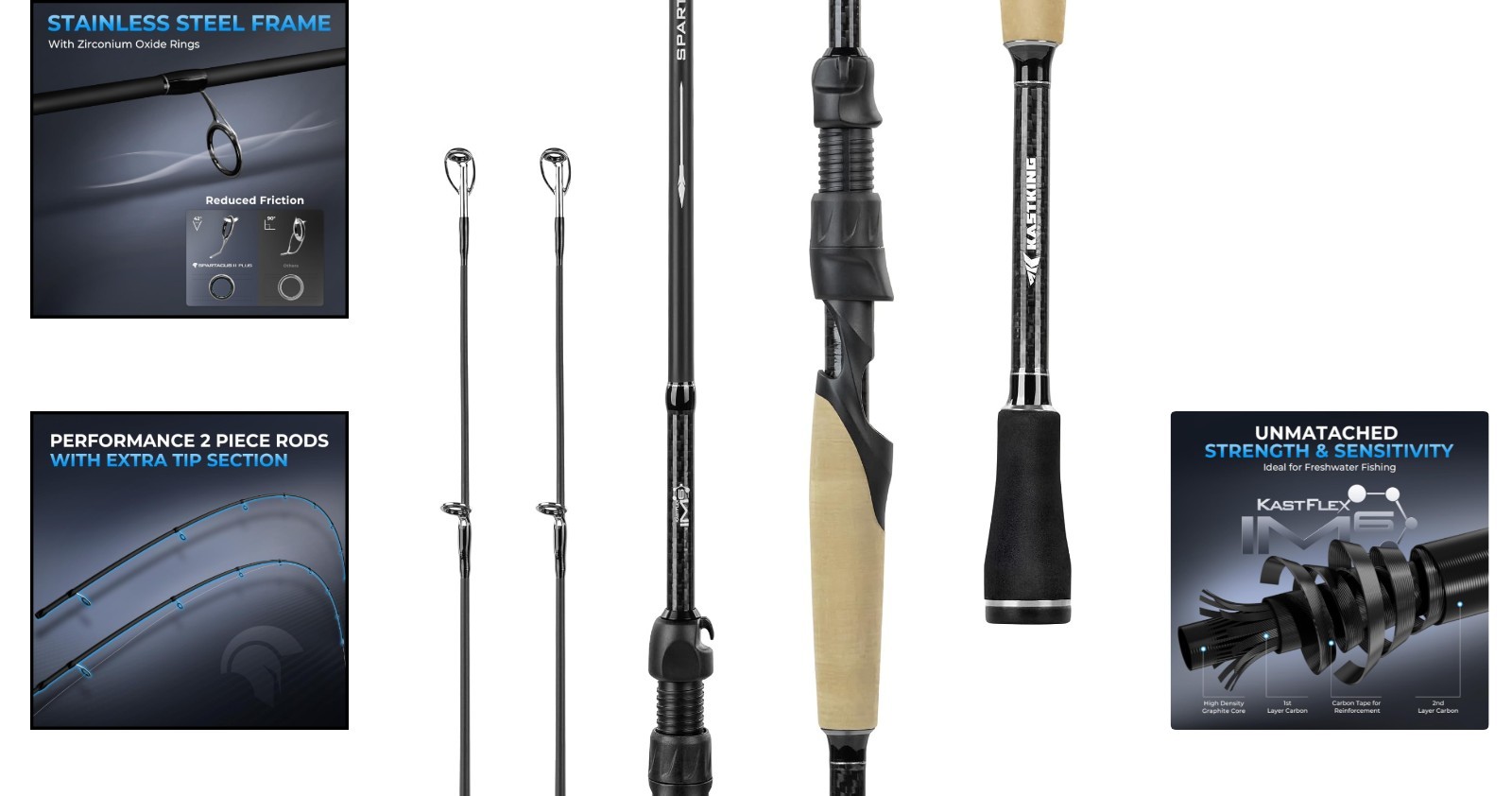 All-Day Comfort Spinning & Casting Rod – Spartacus II Plus, 6’0″ IM6 Graphite