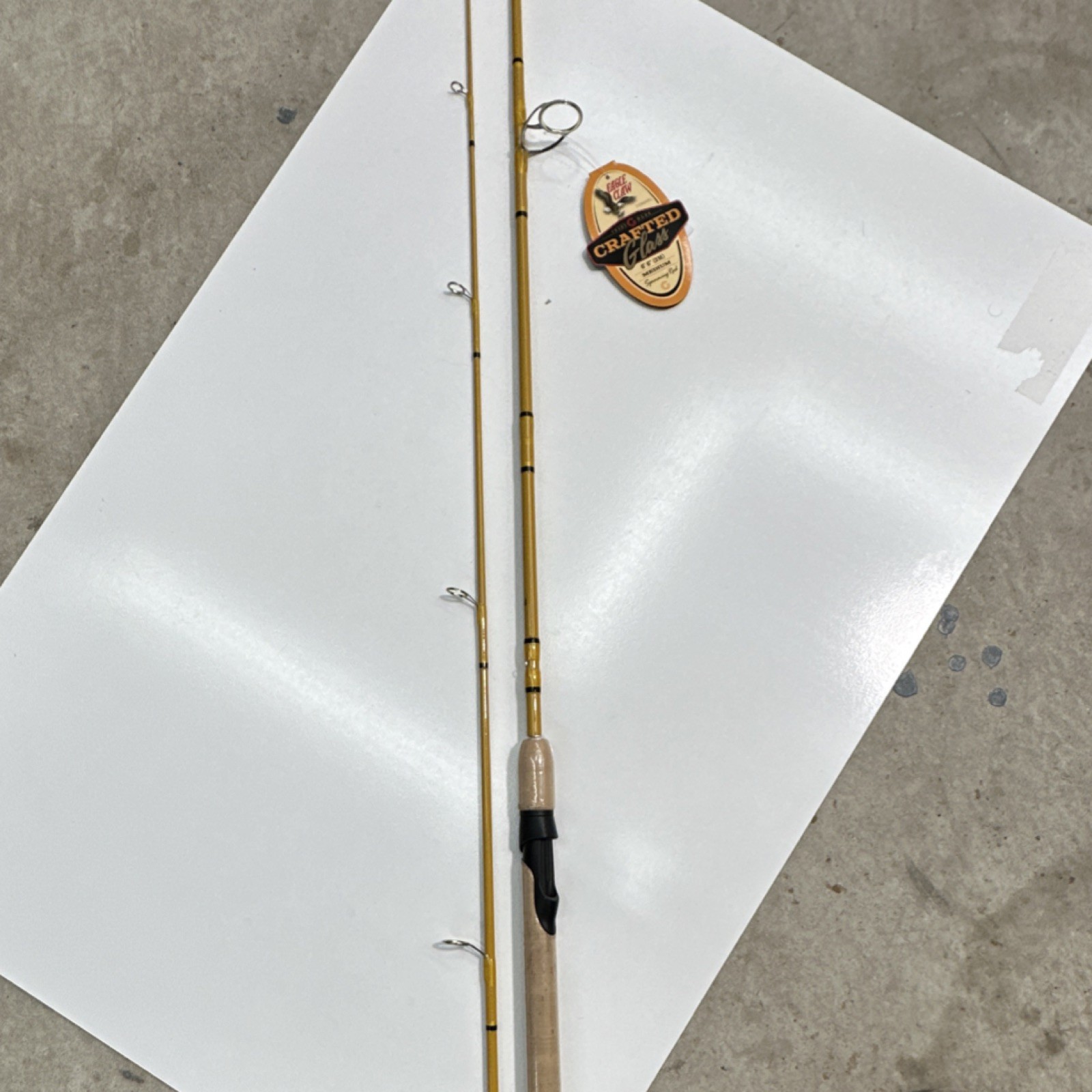 Eagle Claw Crafted Glass Spinning Rod 6’6″ Medium Fiberglass 2-Piece Yellow