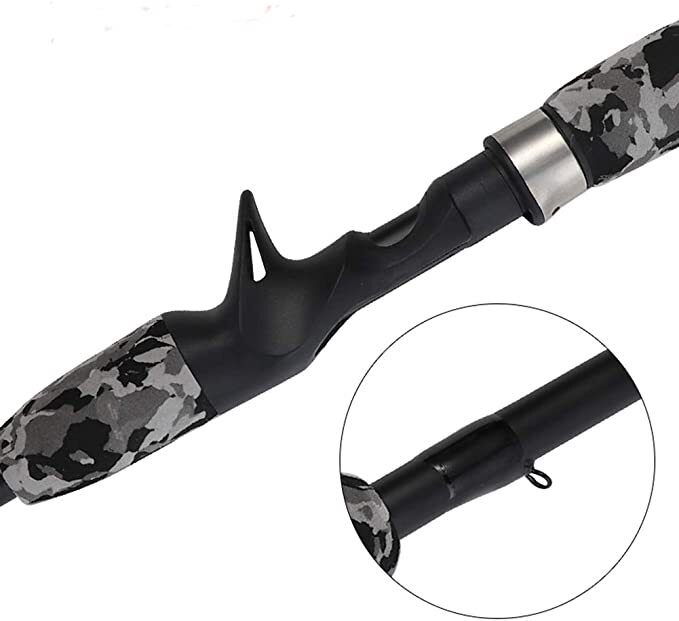 Taigek Fishing “Tiger” Bait Casting Rod 6′ 2pc. Black/Gray Camo