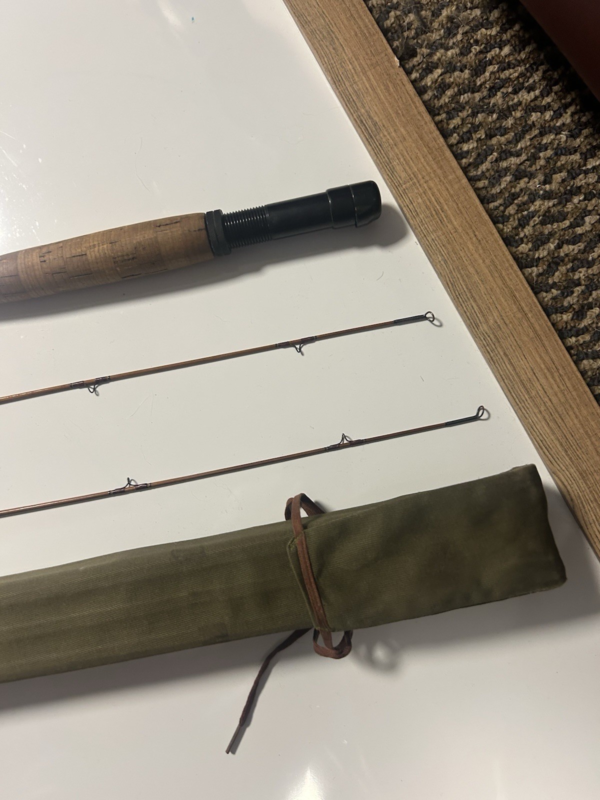 Rare Charles Kent 7’6” Split Bamboo Fly Rod | 3 Piece / 2 Tips | Original Tube &