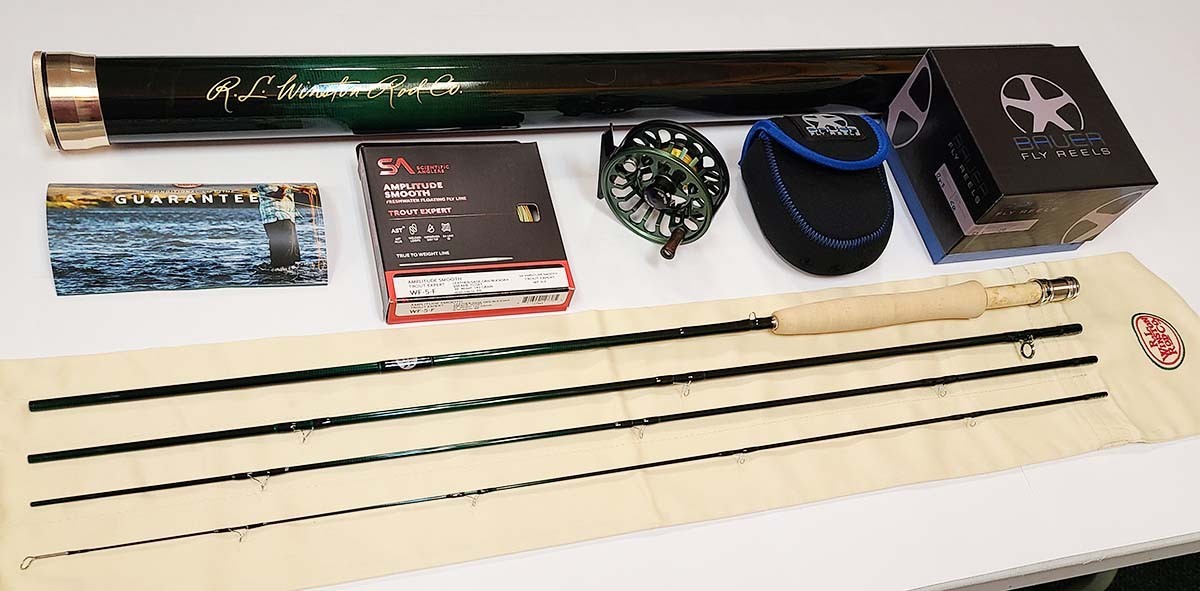 NEW $1700 WINSTON PURE 2 9’0″ #5 WT. FLY ROD +BAUER RX-2 GREEN REEL +LINE OUTFIT