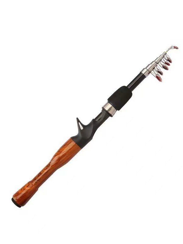 Mini Fishing Spinning Casting Rod 1.3-1.8m Telescopic Carbon Fiber Pole Sea Bass