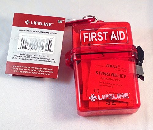 LIFELINE WATERPROOF FIRST AID KIT 28PC (WATERPROOF ABS CARRY CASE W/CARABINER)