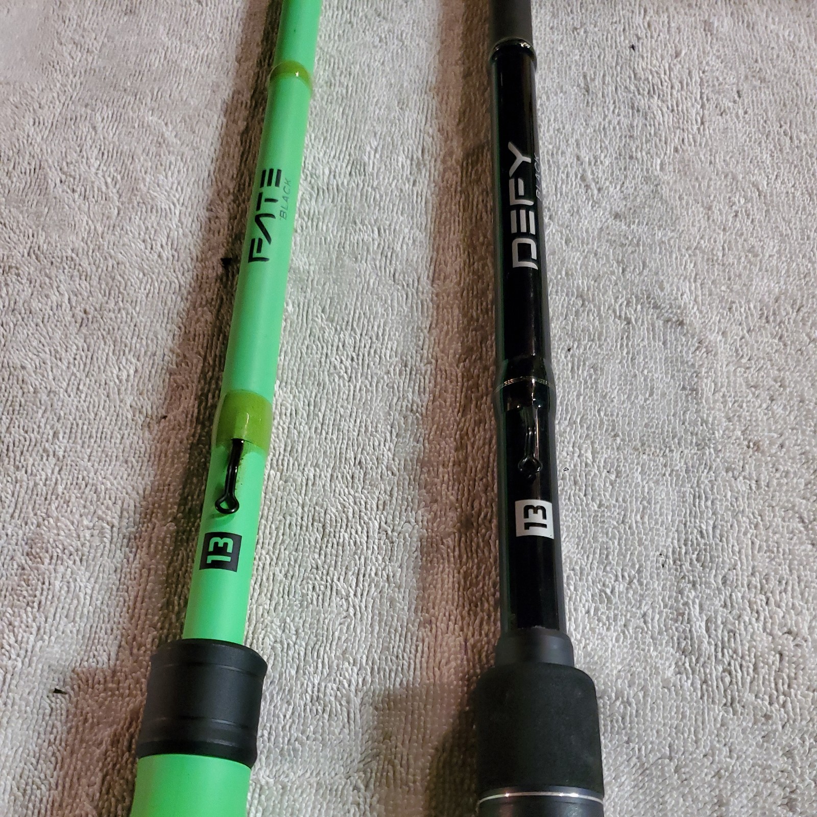 13 Fishing, Fate Black, Defy Black, Both 7′ 11″ Heavy Fast, LOT OF 2