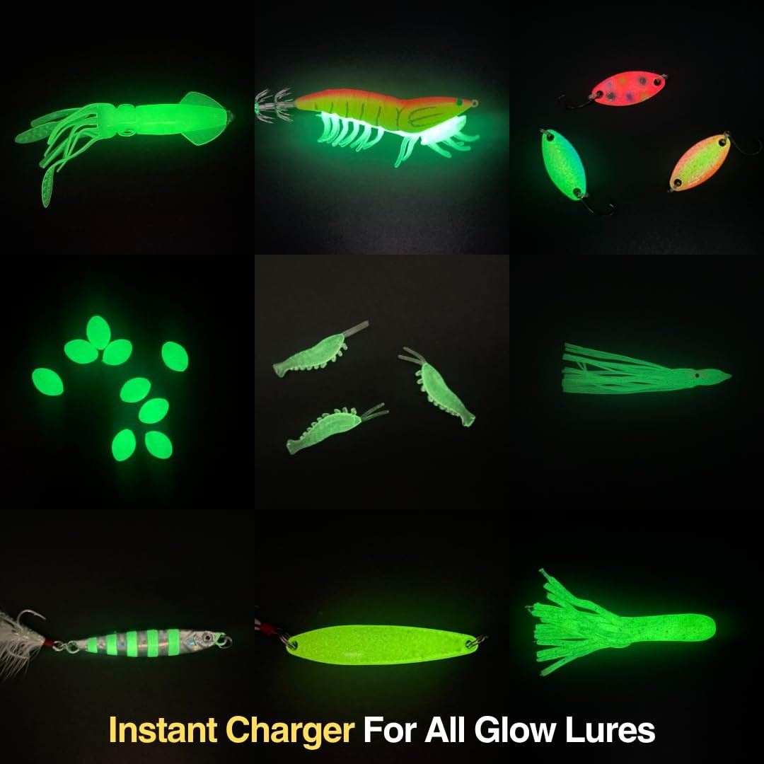 Aramish GloCast – Instant UV Light Charger Glow Cup Fishing for Glow Lures 6″
