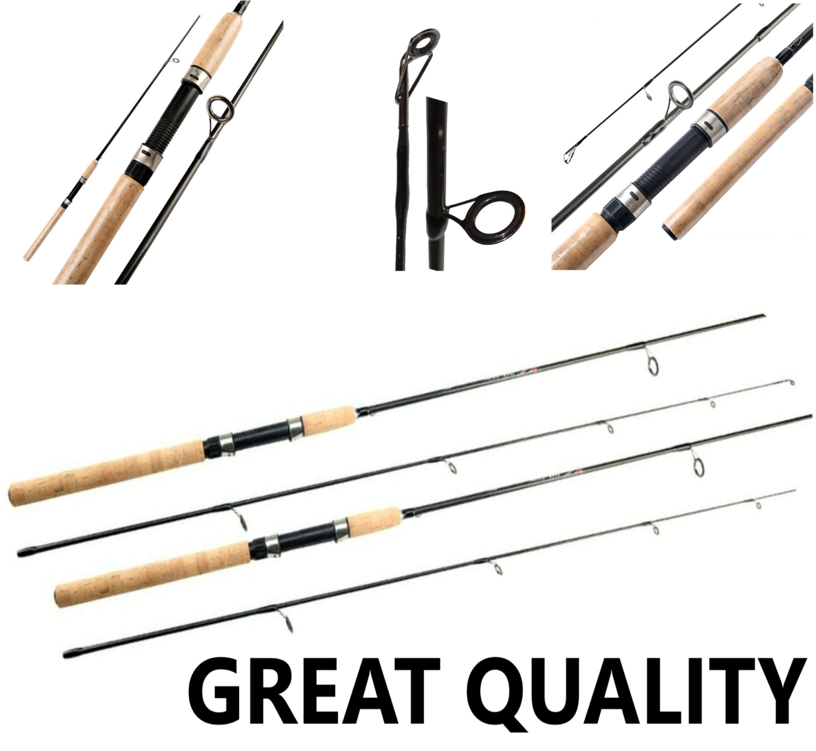 Fishing Pole Spinning Rod Carbon Fiber Portable Medium Fast Lightweight 7f 8f 9f