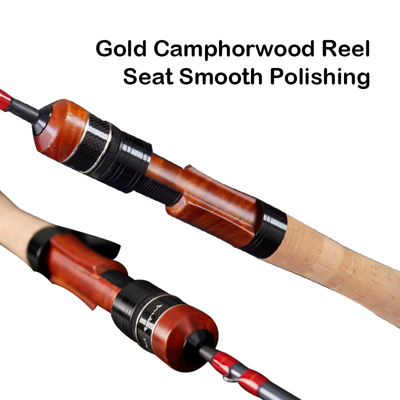 H Ultralight Baitcast Rod 1.4m 3pc Trout UL Fast Action Fuji Rings