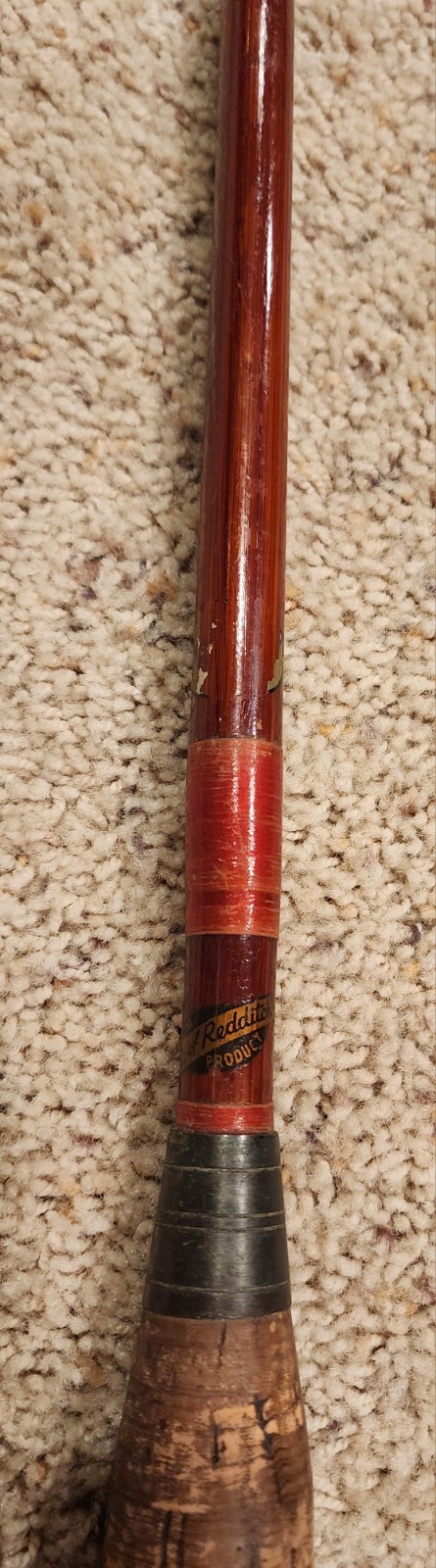 Vintage England Lee of Redditch & Pershone Bamboo Boat Surf Fishing Rod – 8′ 2″