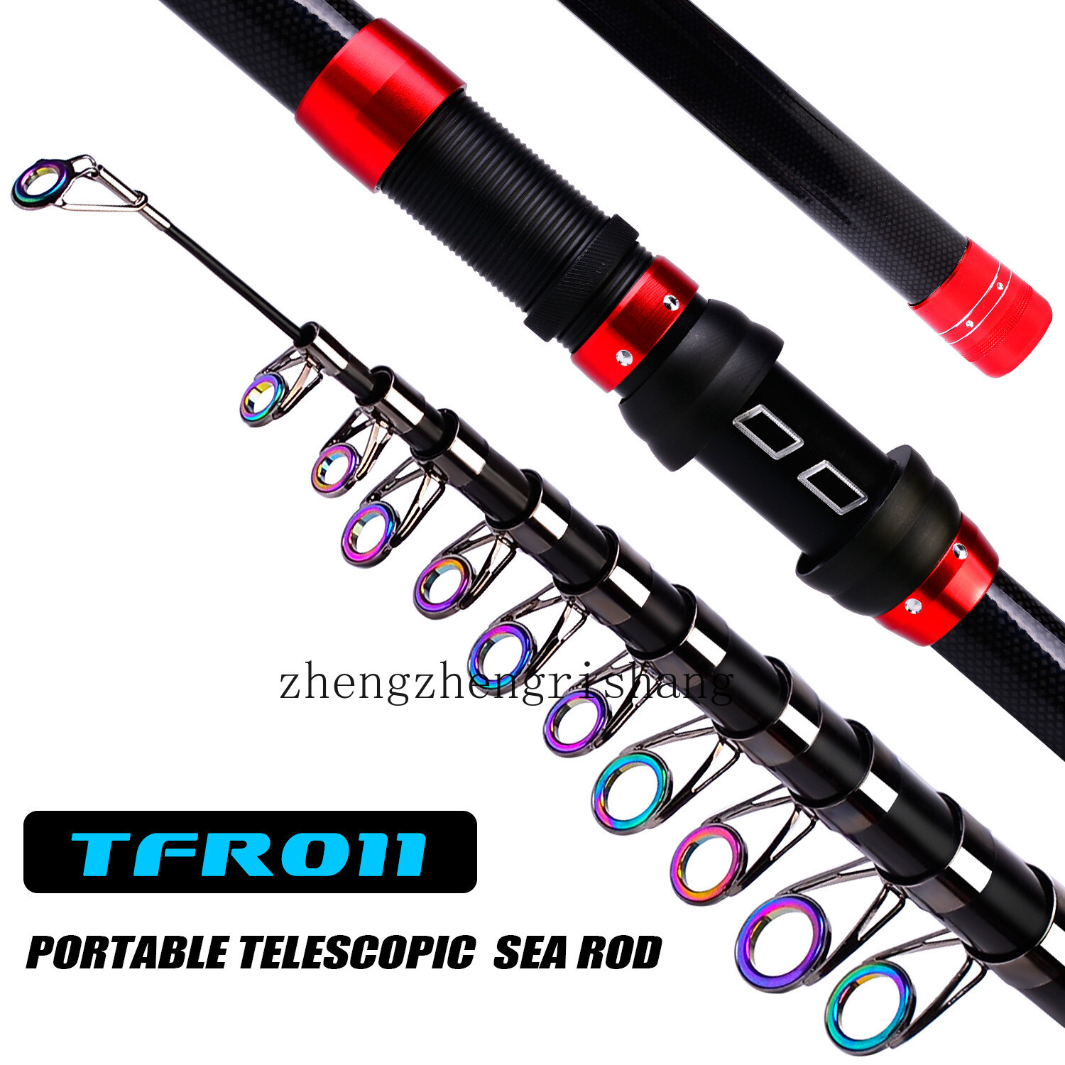 1.8-3.6M ultrashort Telescopic Fishing Rod Carbon Fiber Travel Sea Spinning Pole