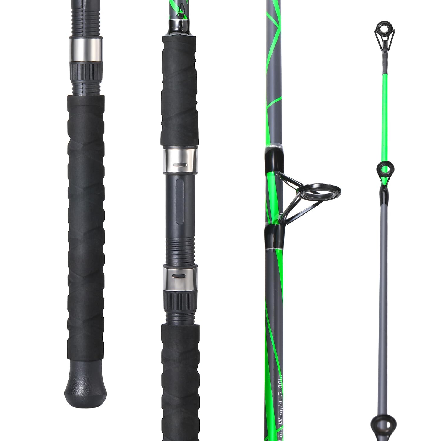 Sougayilang Spinning Rods Strong Carbonglass Composite Fishing Pole Stainless