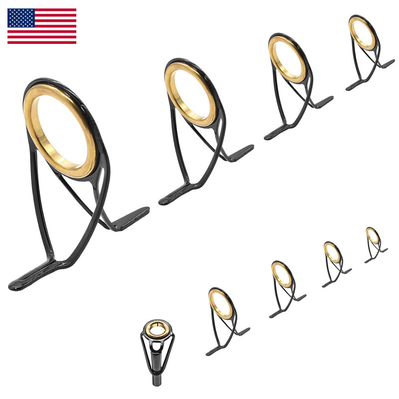 Litoexpe 9 Pieces Fishing Rod Repair Kit Double Legs Fishing Rod Guides Rings