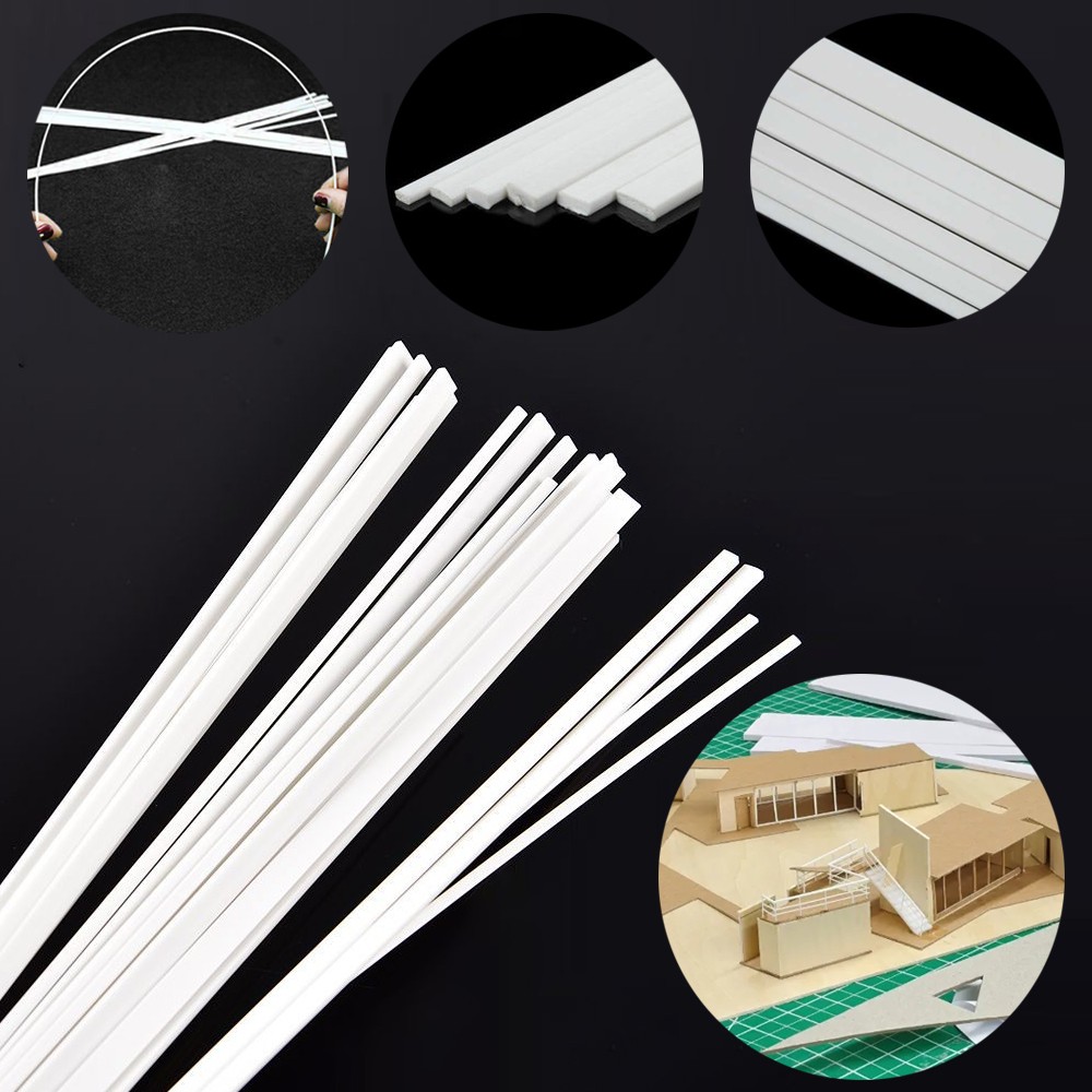 250mm ABS Flat Bar Rods Solids Plastic Sheet Strip – DIY Toys, Model Making ﻿