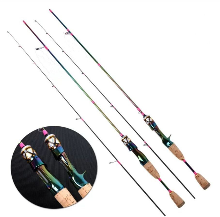 Trout Fishing Rod 1.68M 1.8M Portable Ultra Light Solid Tip Carbon Spinning Pole