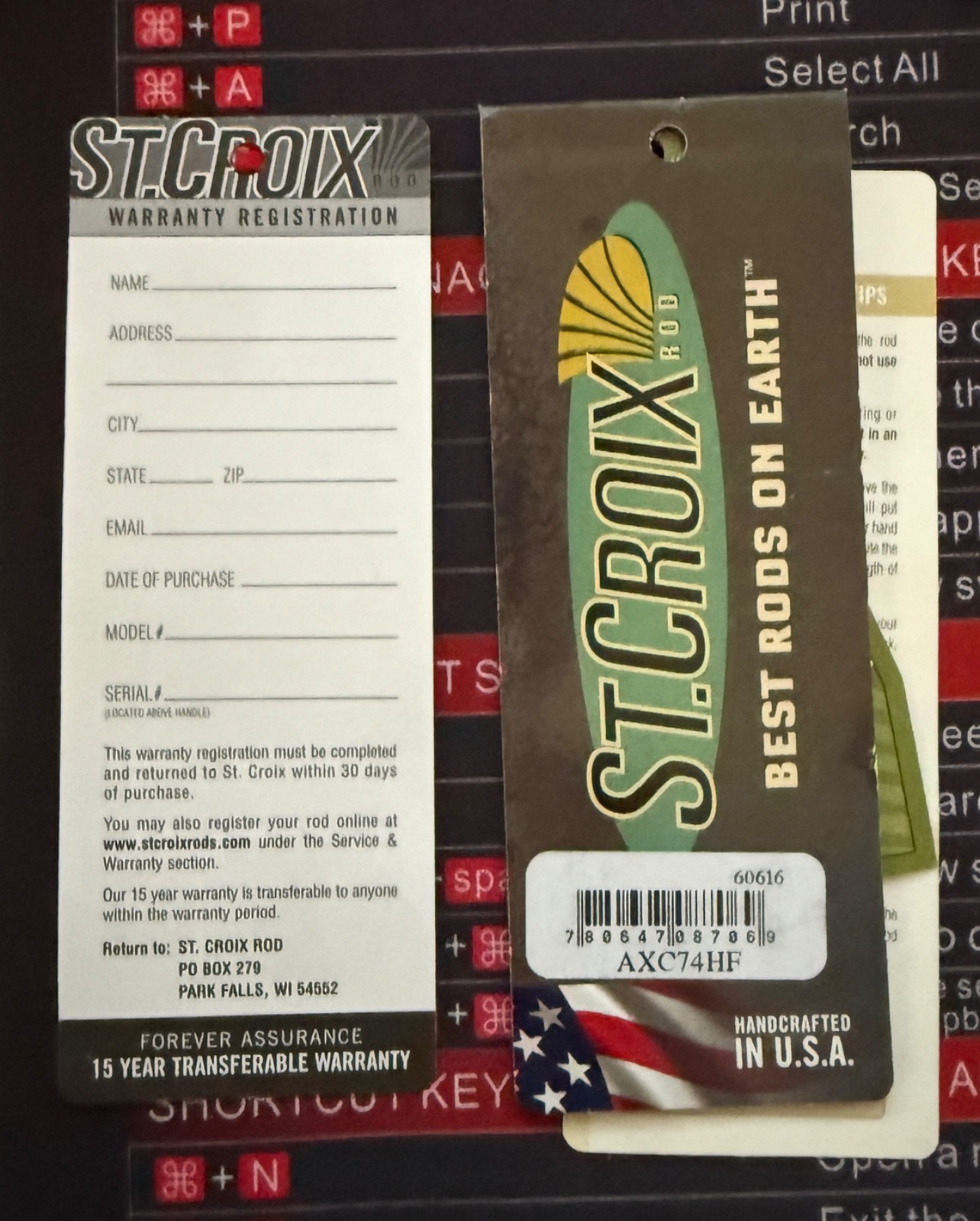 St. Croix Avid X 7’ 4” HF (AXC74HF) Bait Casting Rod-w/blank orig warranty card