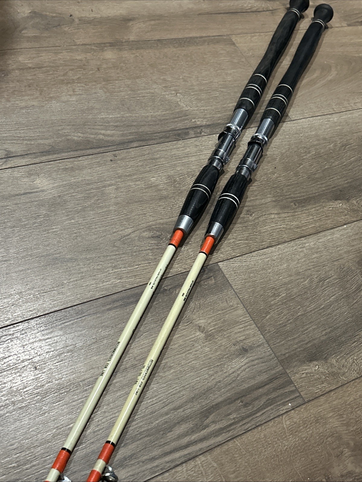 Vintage Pair Of St Croix Viking 7704-M 6’0’ fishing rods, 10-30 LB