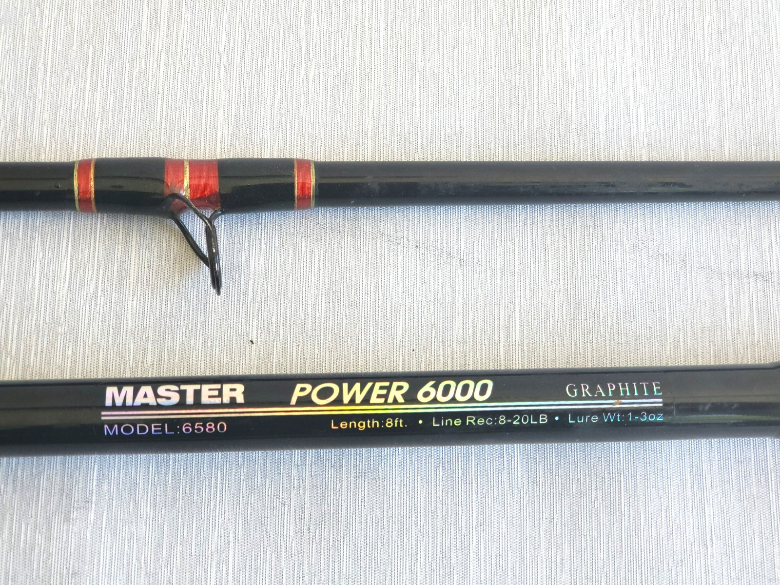 Master Power 6000 Graphite Fishing Rod 8ft 2pc Model 6580 Line 8-20lb Lure 1-3oz