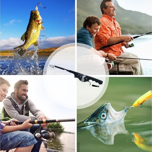 Mini Fishing Rod and Pocket Fishing Rod & Reel Combo – Collapsible Telescopic