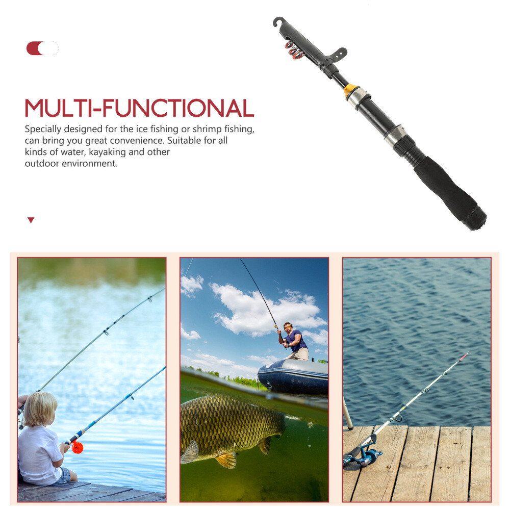 Small Fishing Rod Portable Black Fishing Pole Miniature Sea Fishing Rod