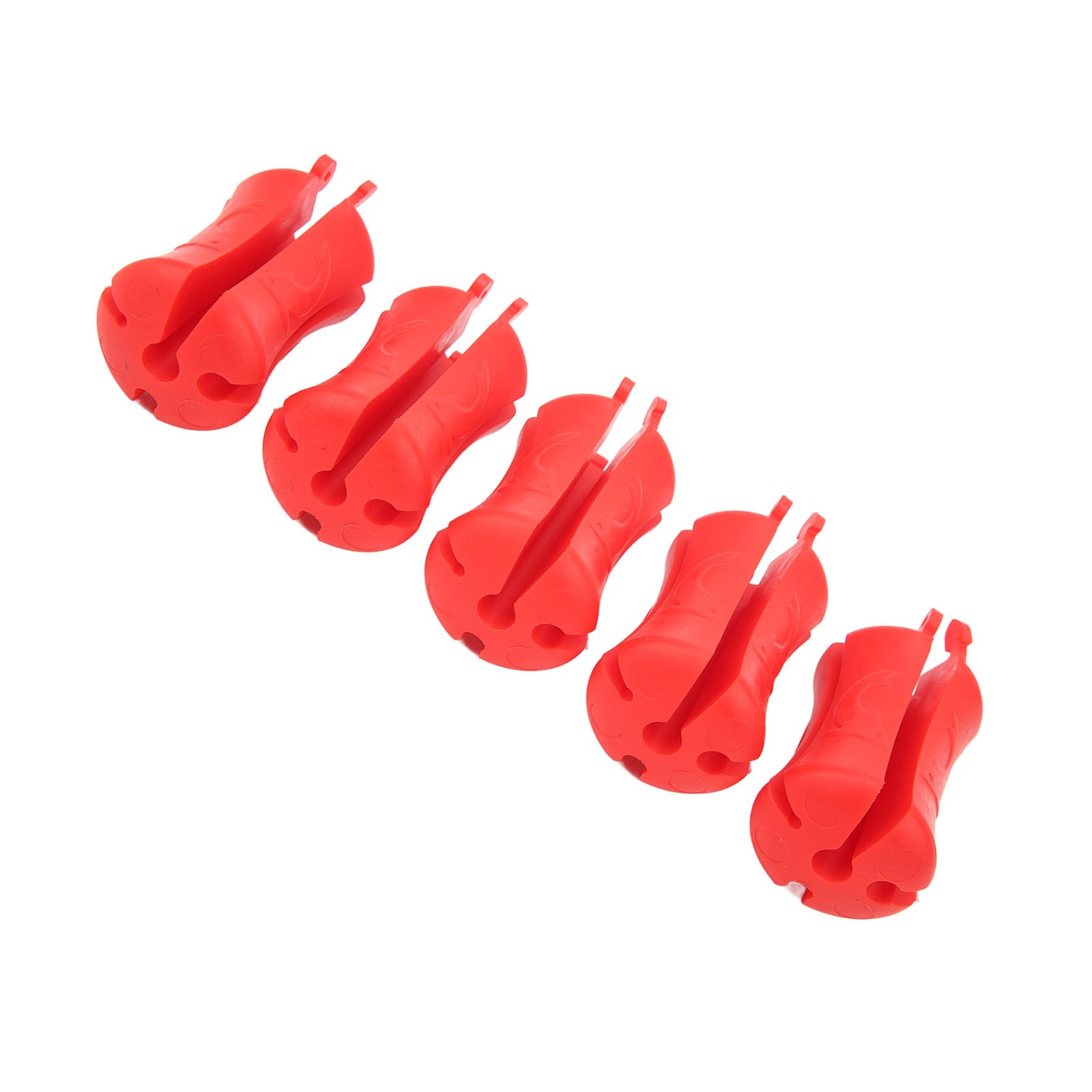 (Red)5PCS Portable Fishing Rod Fixed Ball Silicone Reusable Fishing Rod WT