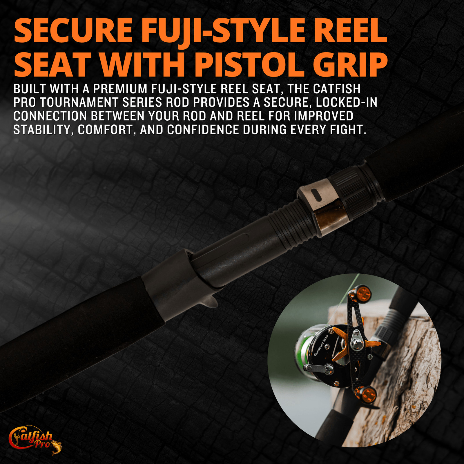 Catfish Pro 7’6″ Tournament Casting Rod One-Piece with Glow-in-the-Dark Tip