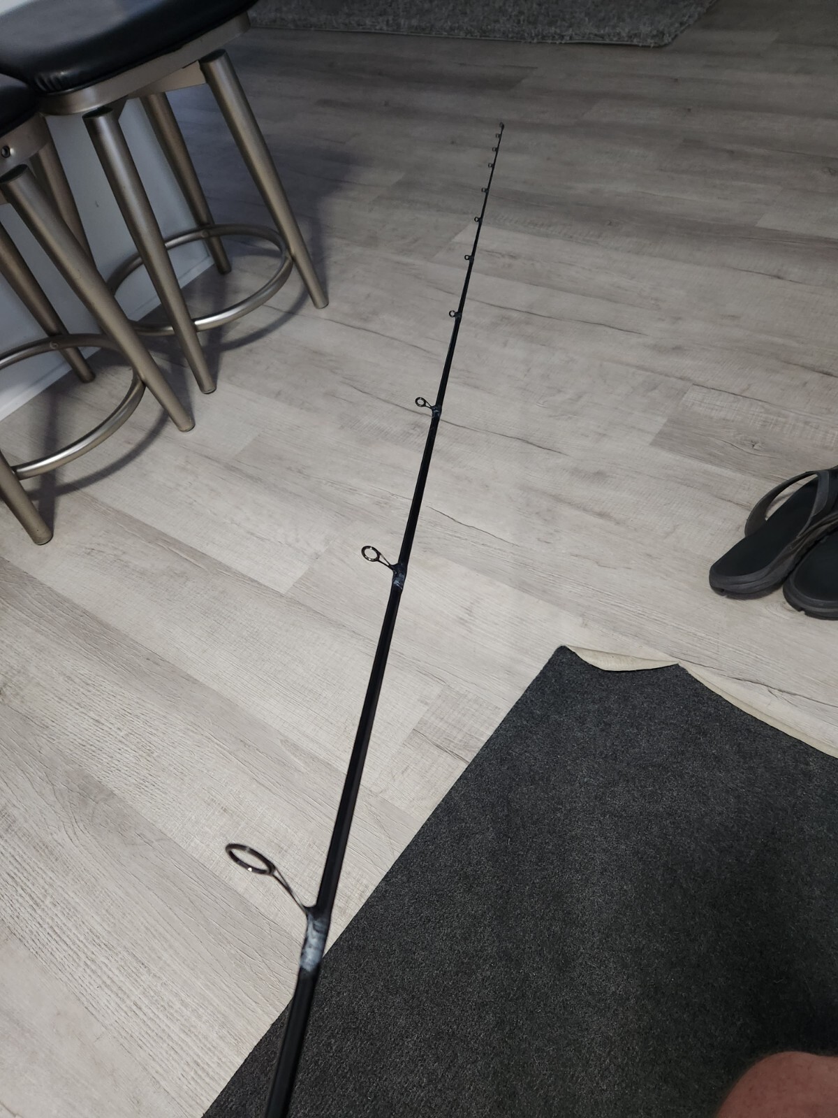 TCI Jigs Semi-Custom Black Pearl 7′ Inshore Spinning Fishing Rod 1pc 8-17lb MH x