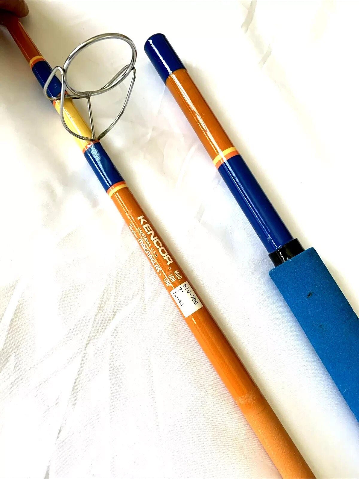 Kencor 610-70S 7’ Tenlew Magnaglas 12-40Lb Spinning Fishing Rod Made In USA RARE